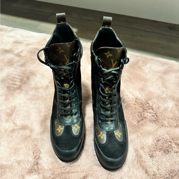 Louis Vuitton Black Combat Moto Boots with Chunky Sole - Picture 2 of 5